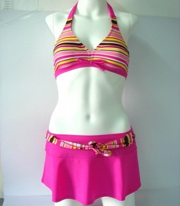 Womens' bikini set with skirt
