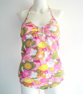 Womens' flower printing tankini set