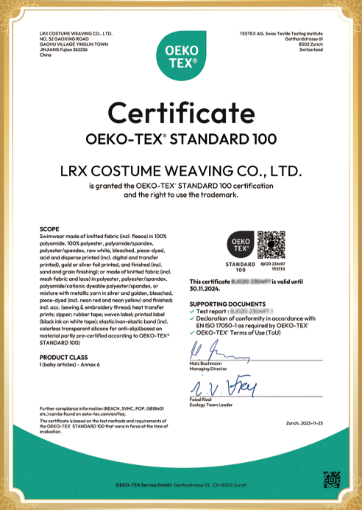OEKO-TEX100